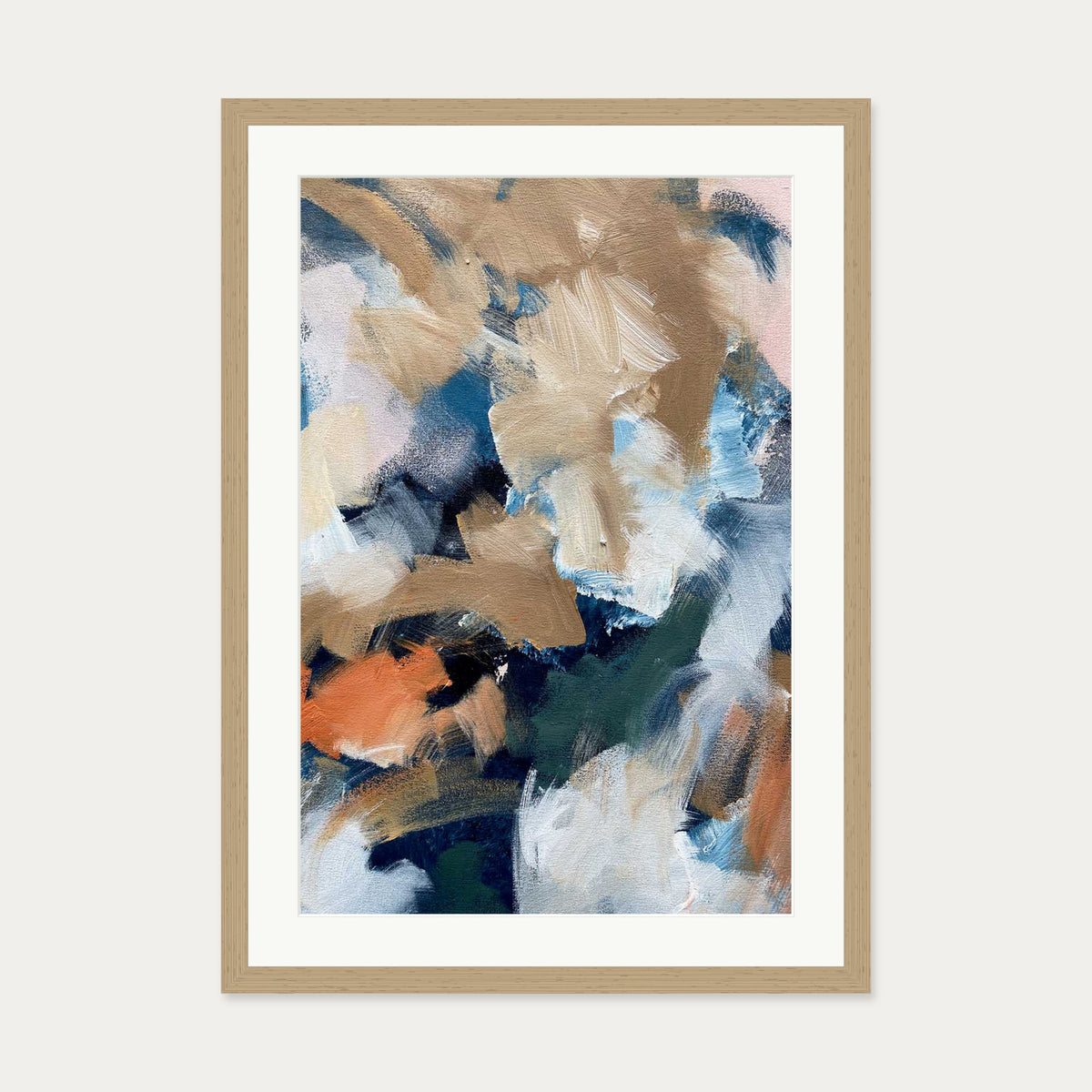 Abstract 505 Art Print — 50 x 70 cm — Oak Frame