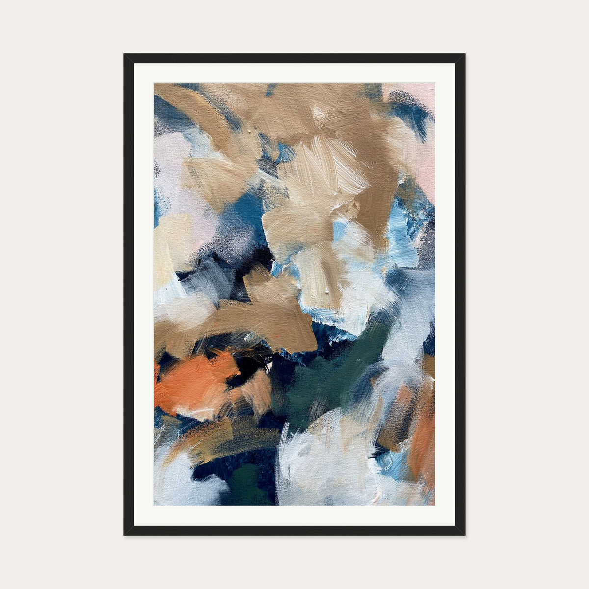 Abstract 505 Art Print — 70 x 100 cm — Black Frame
