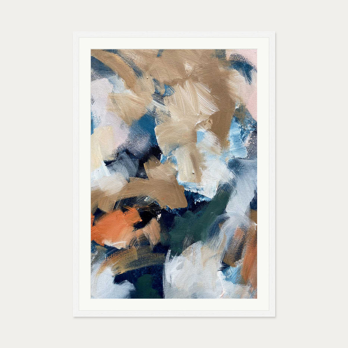 Abstract 505 Art Print — 70 x 100 cm — White Frame