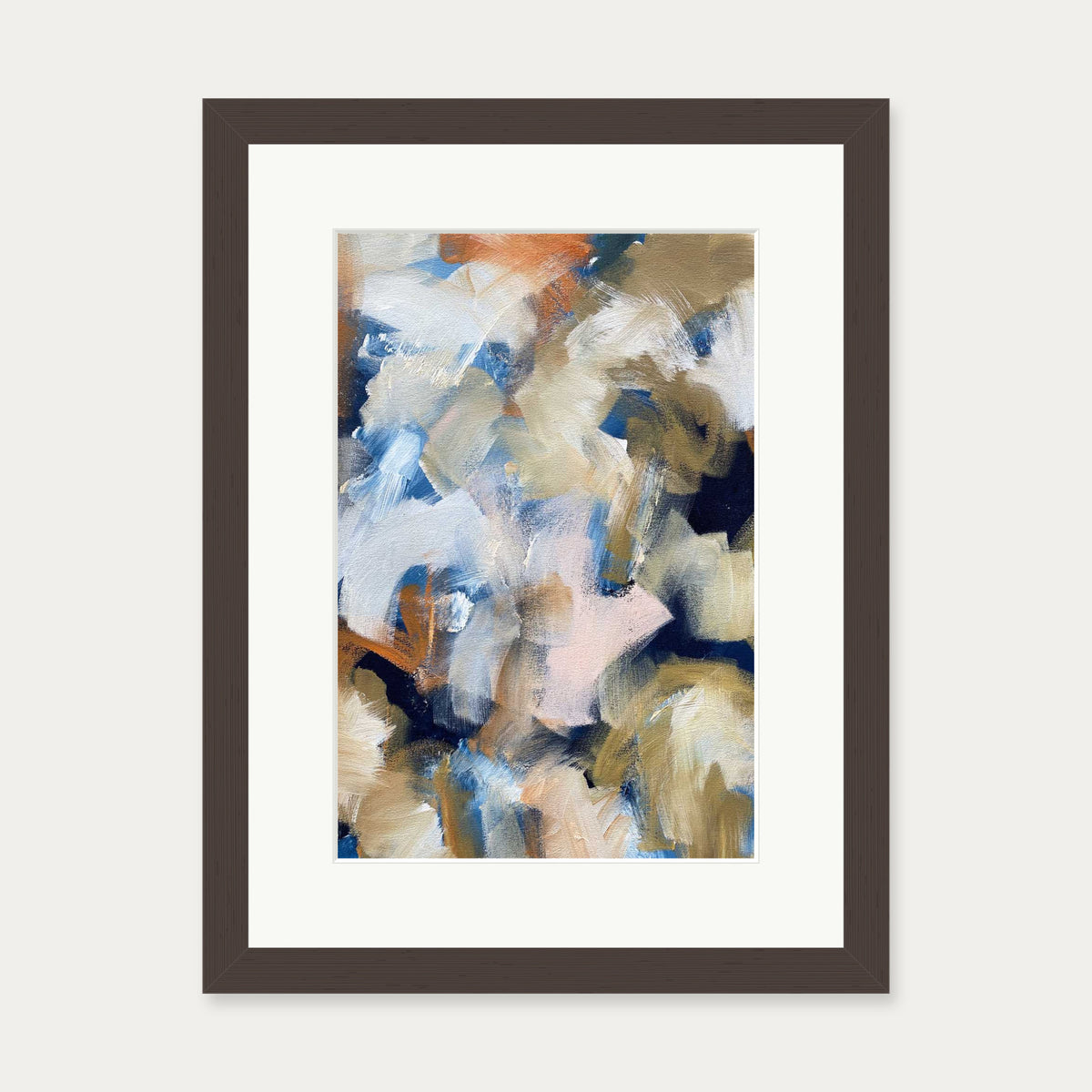 Abstract 506 Art Print — 30 x 40 cm — Brown Frame