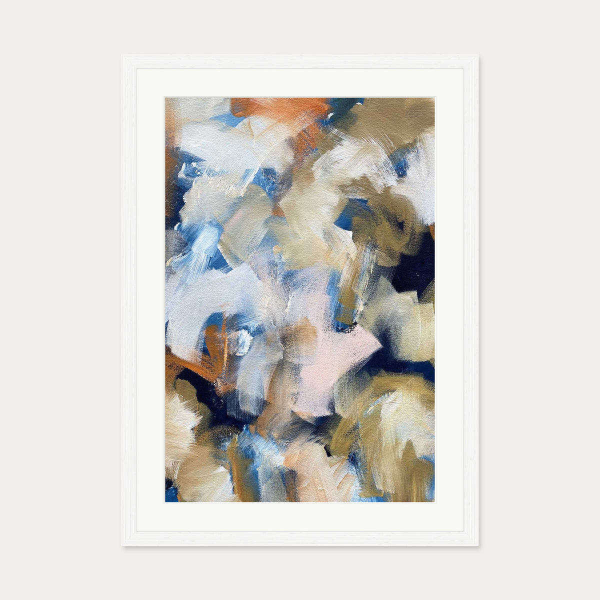 Abstract 506 Art Print — 50 x 70 cm — White Frame