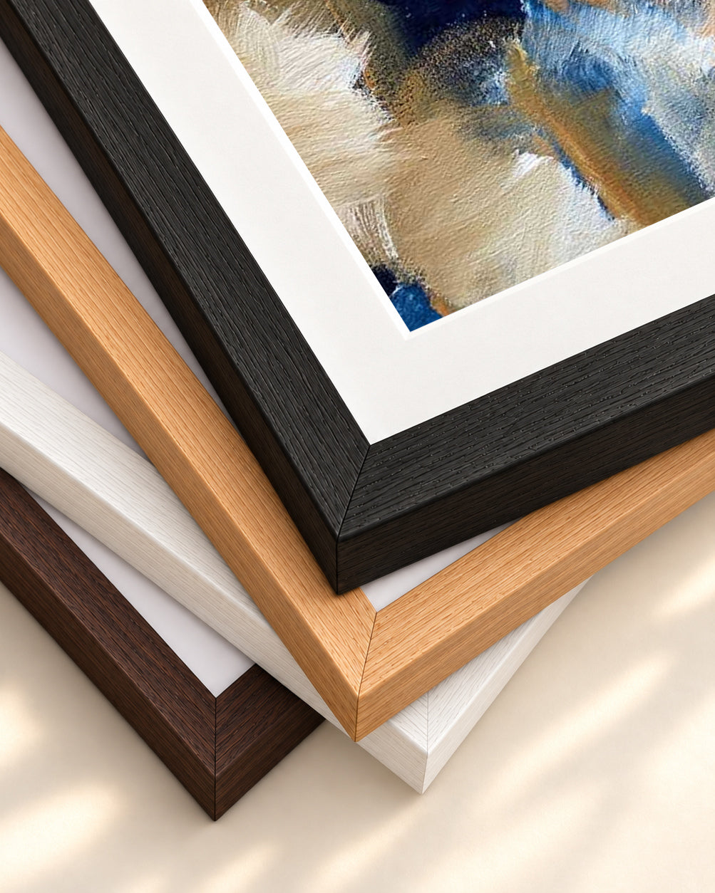 Abstract 506 Art Print — framed print corner with 5 cm mount and bevel