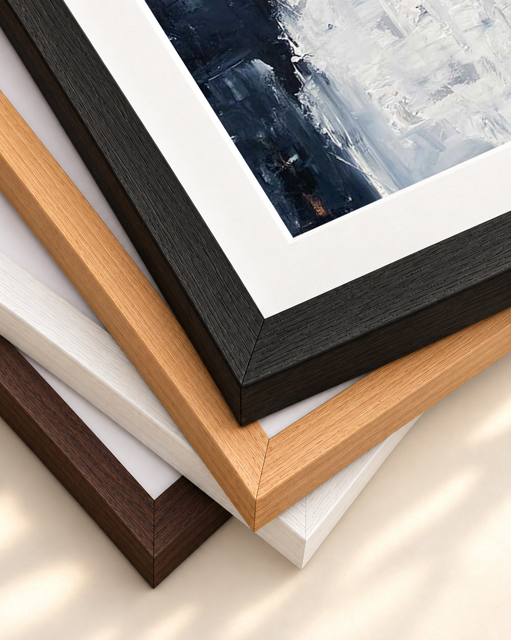 Abstract 509 Art Print — framed print corner with 5 cm mount and bevel
