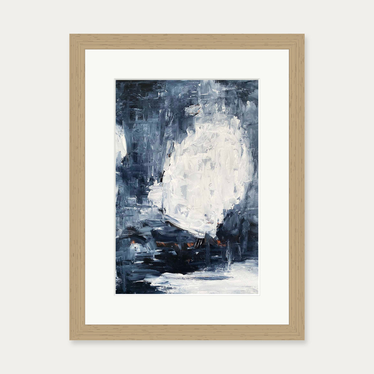 Abstract 510 Art Print — 30 x 40 cm — Oak Frame