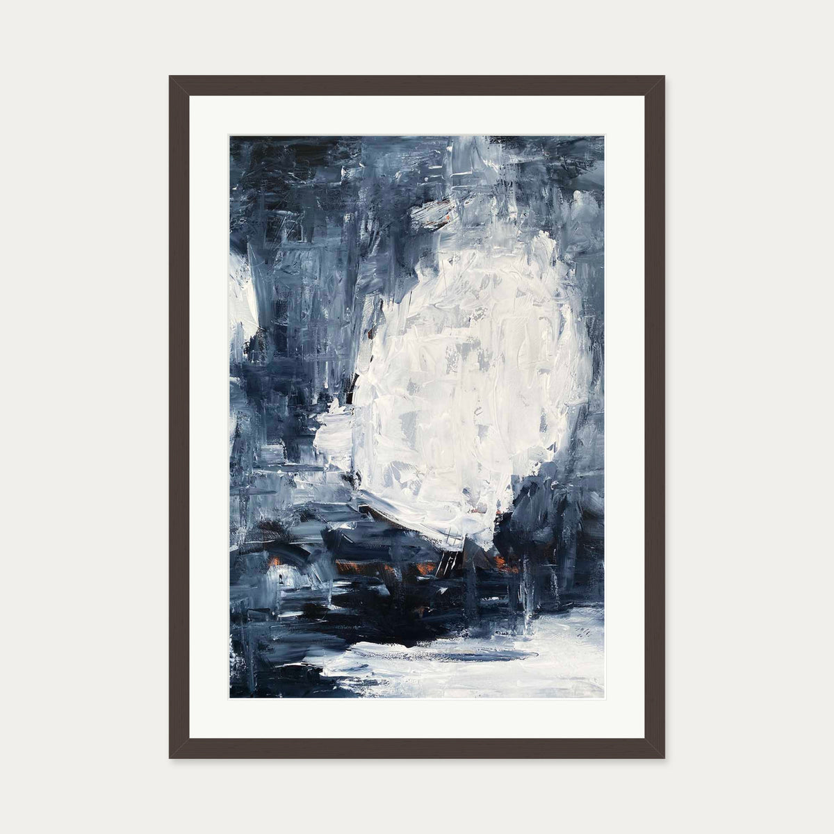 Abstract 510 Art Print — 50 x 70 cm — Brown Frame