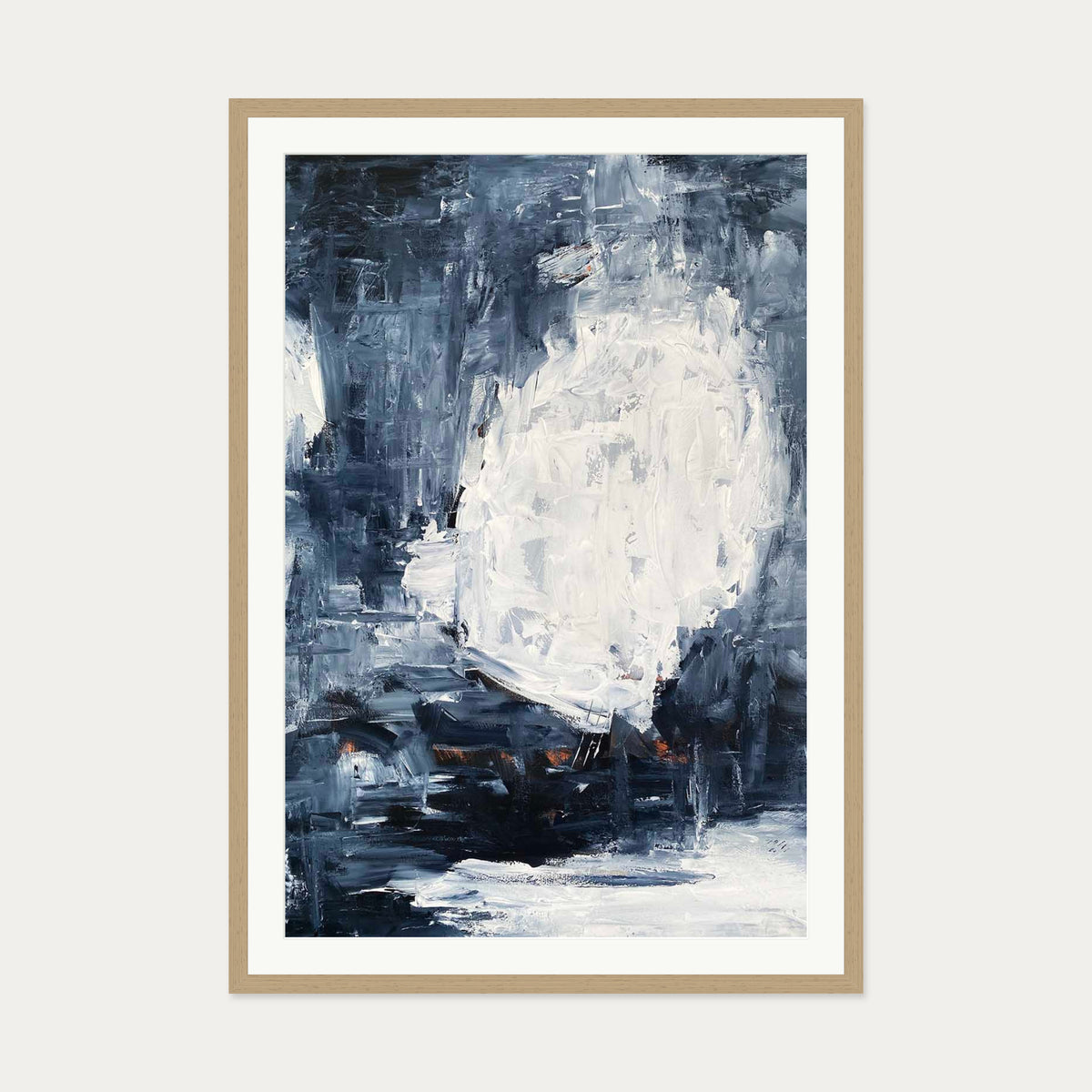 Abstract 510 Art Print — 70 x 100 cm — Oak Frame