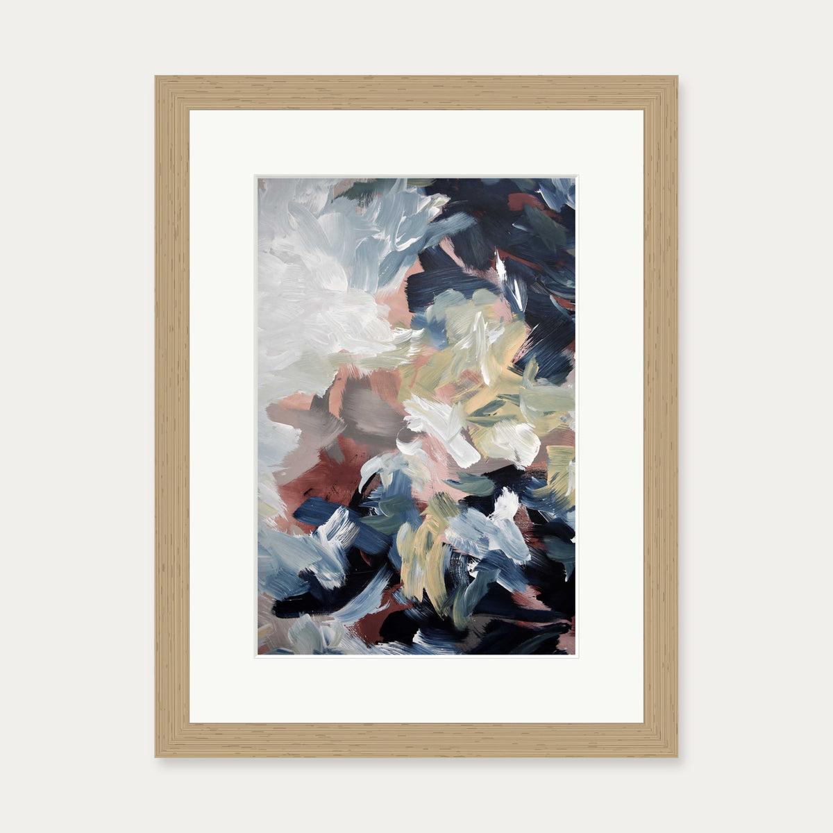Abstract 511 Art Print — 30 x 40 cm — Oak Frame