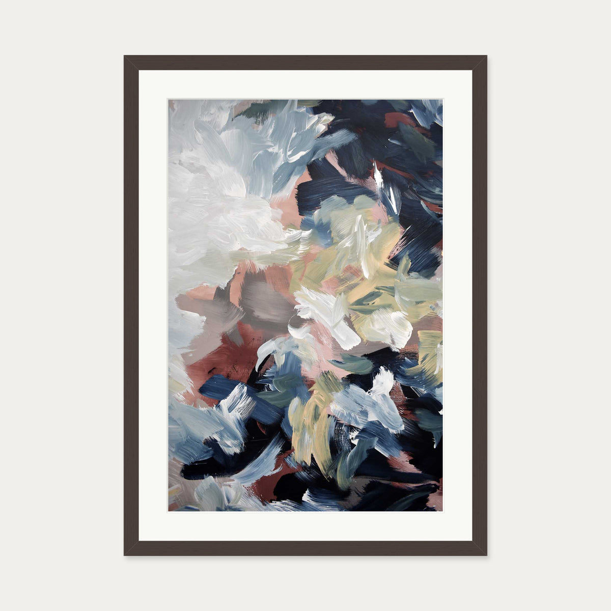 Abstract 511 Art Print — 50 x 70 cm — Brown Frame