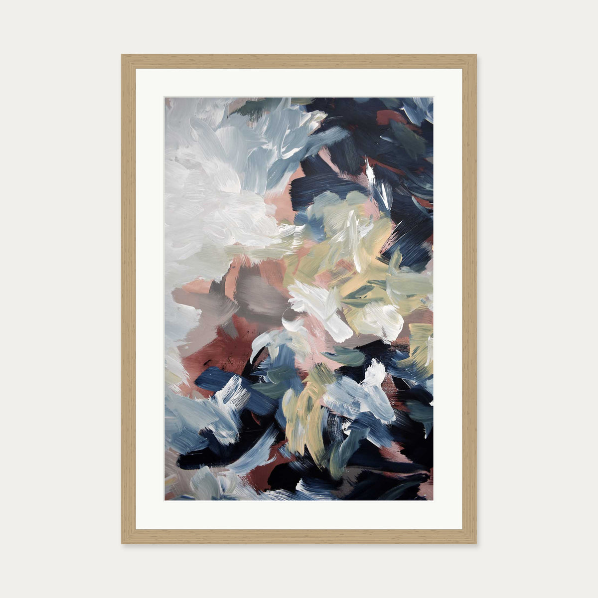 Abstract 511 Art Print — 50 x 70 cm — Oak Frame