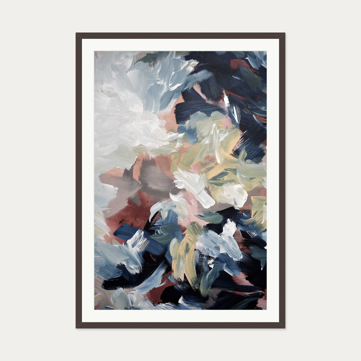 Abstract 511 Art Print — 70 x 100 cm — Brown Frame