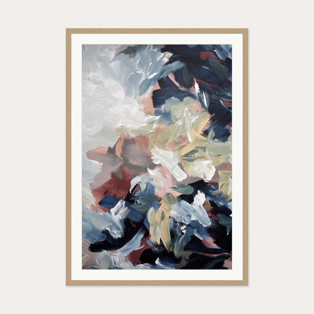 Abstract 511 Art Print — 70 x 100 cm — Oak Frame
