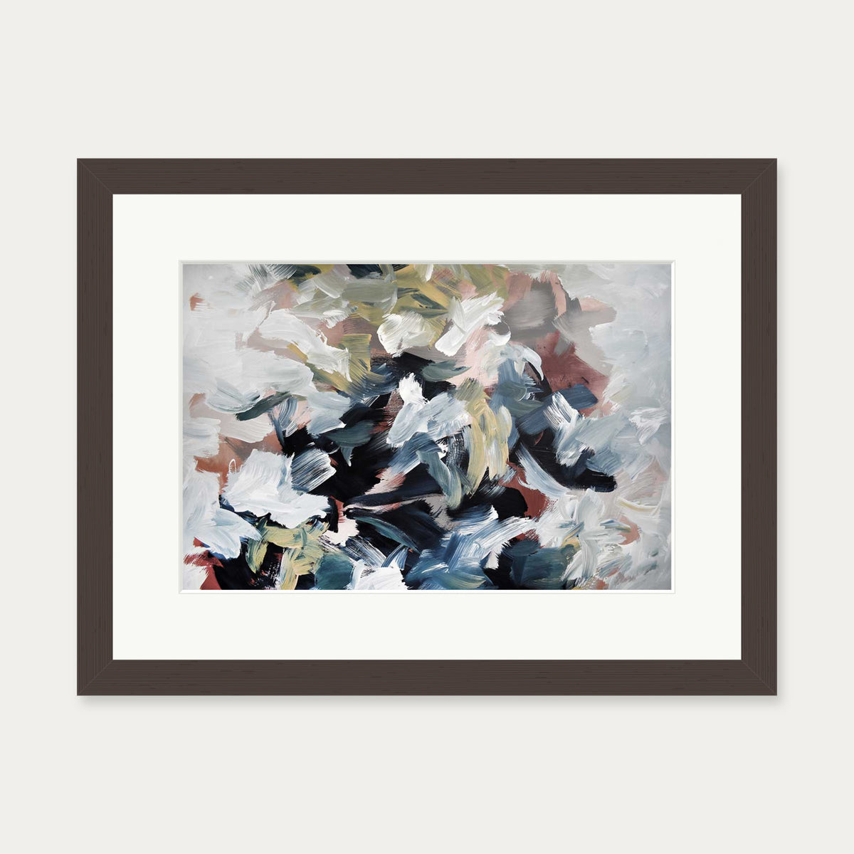 Abstract 512 Art Print — 30 x 40 cm — Brown Frame
