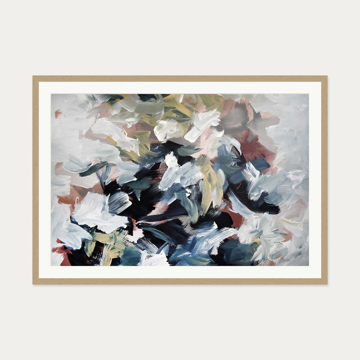 Abstract 512 Art Print — 70 x 100 cm — Oak Frame