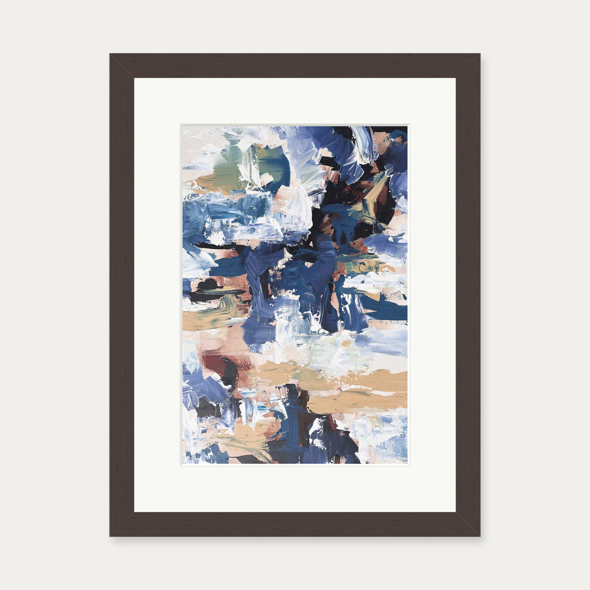Abstract 516 Art Print — 30 x 40 cm — Brown Frame