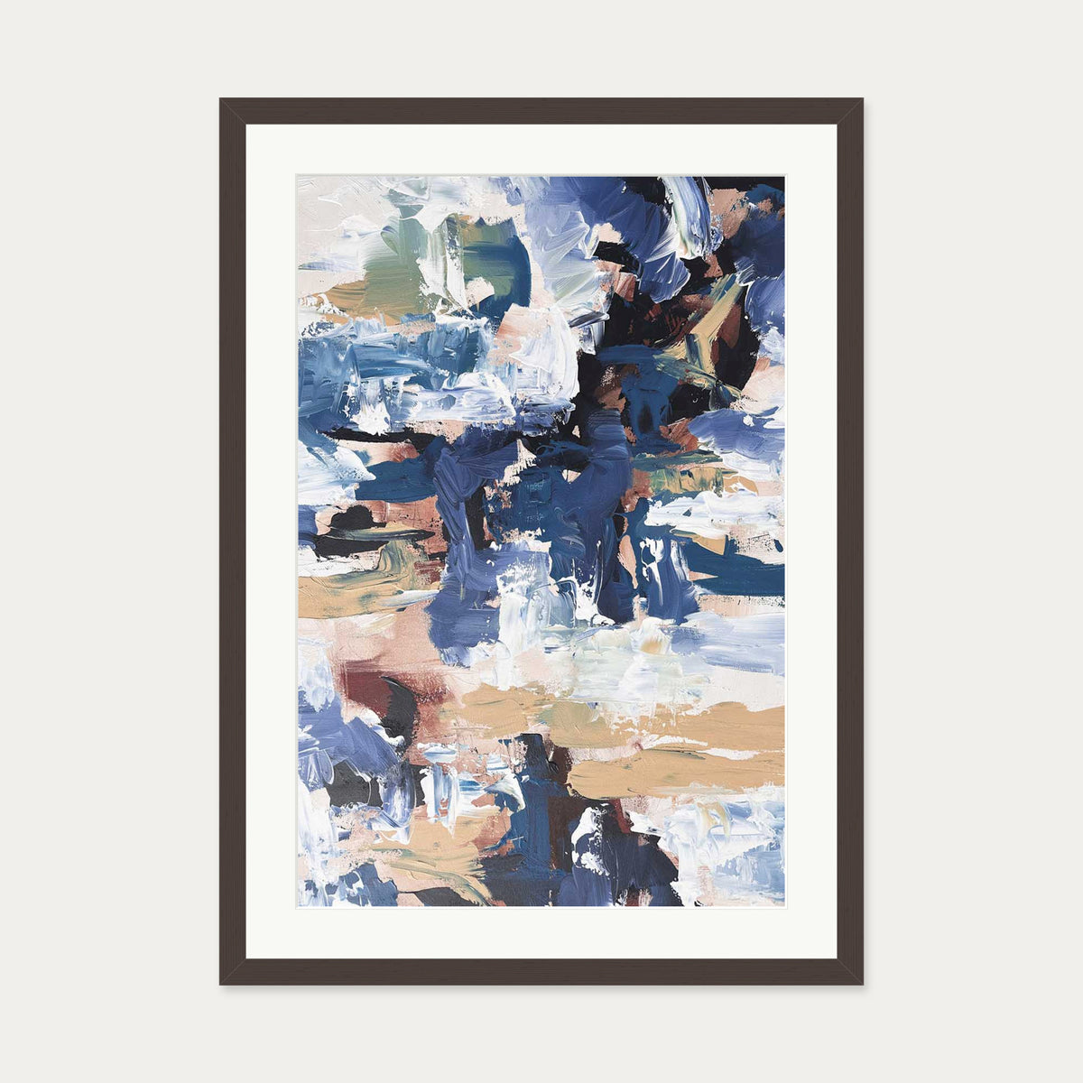 Abstract 516 Art Print — 50 x 70 cm — Brown Frame