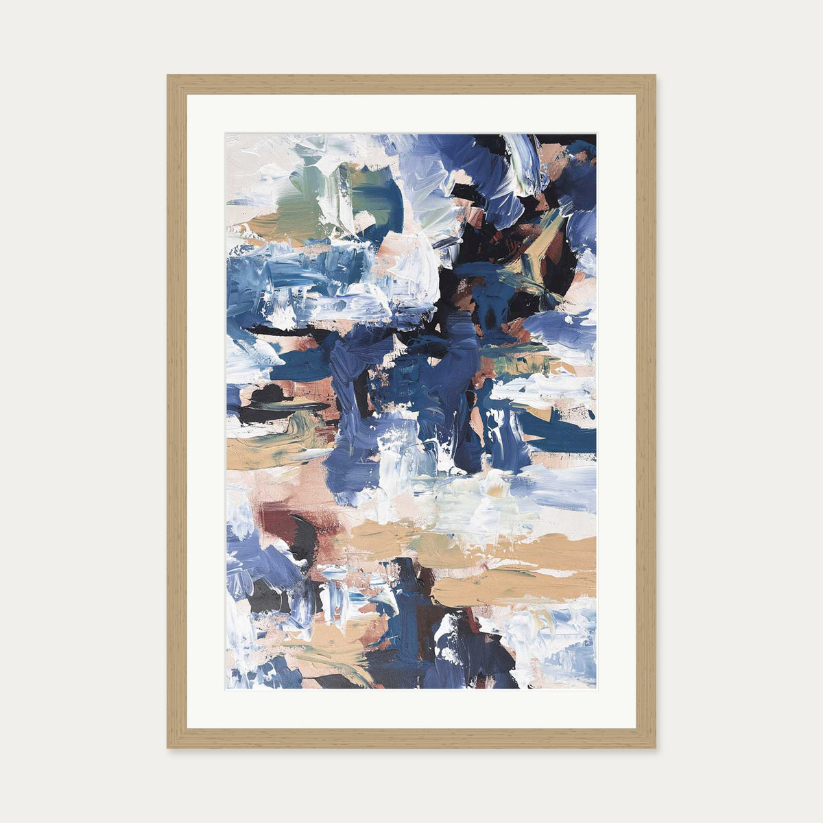 Abstract 516 Art Print — 50 x 70 cm — Oak Frame