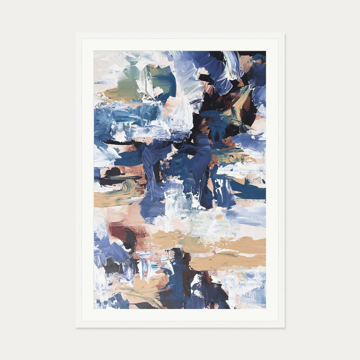Abstract 516 Art Print — 70 x 100 cm — White Frame