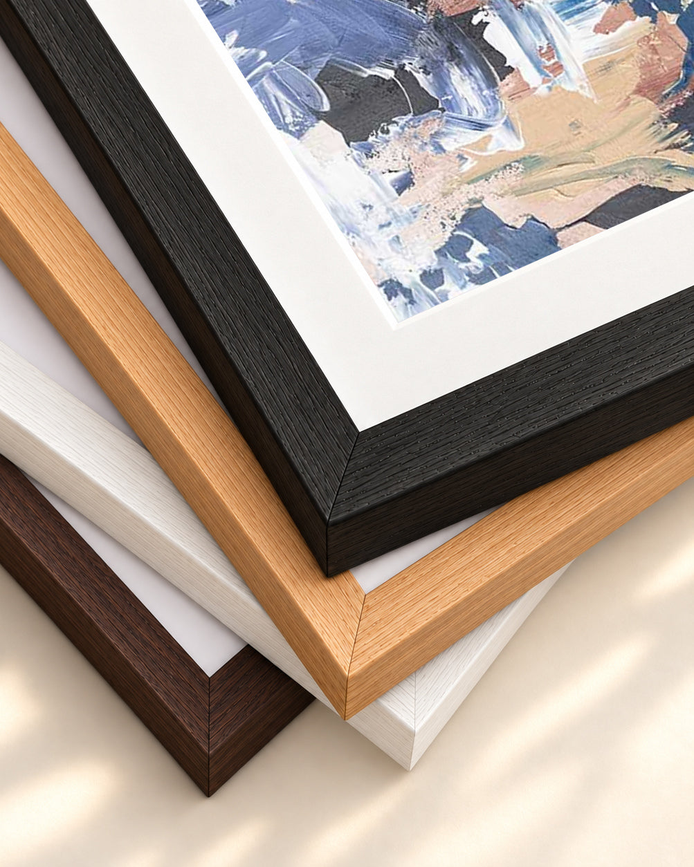 Abstract 516 Art Print — framed print corner with 5 cm mount and bevel