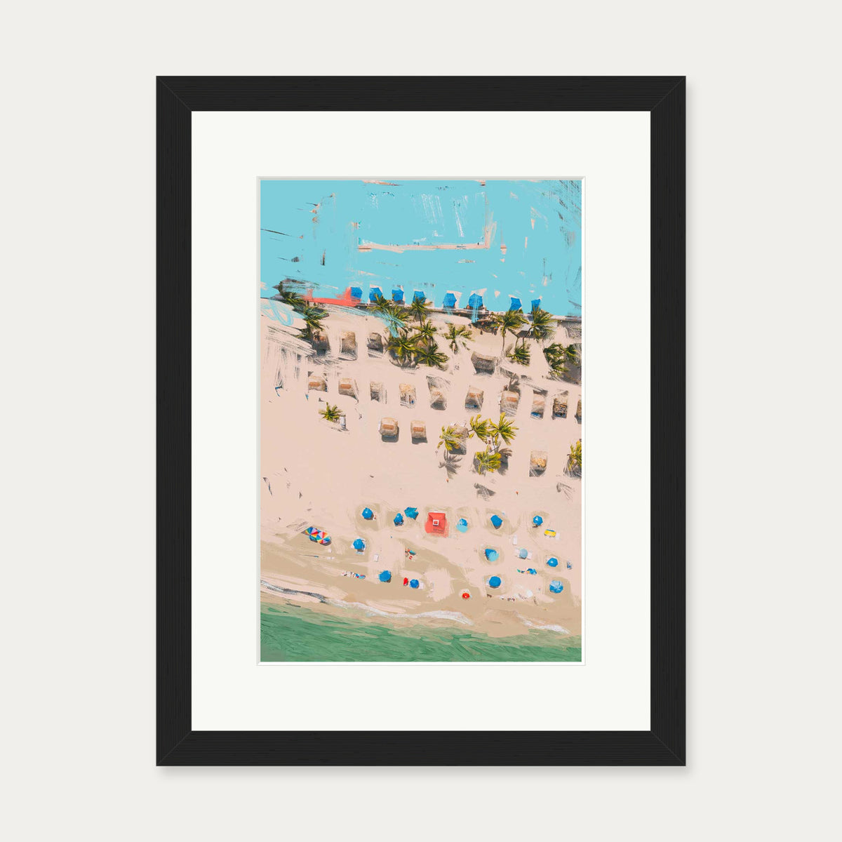 Beach Study Art Print — 30 x 40 cm — Black Frame