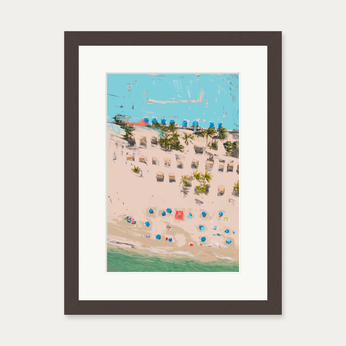 Beach Study Art Print — 30 x 40 cm — Brown Frame