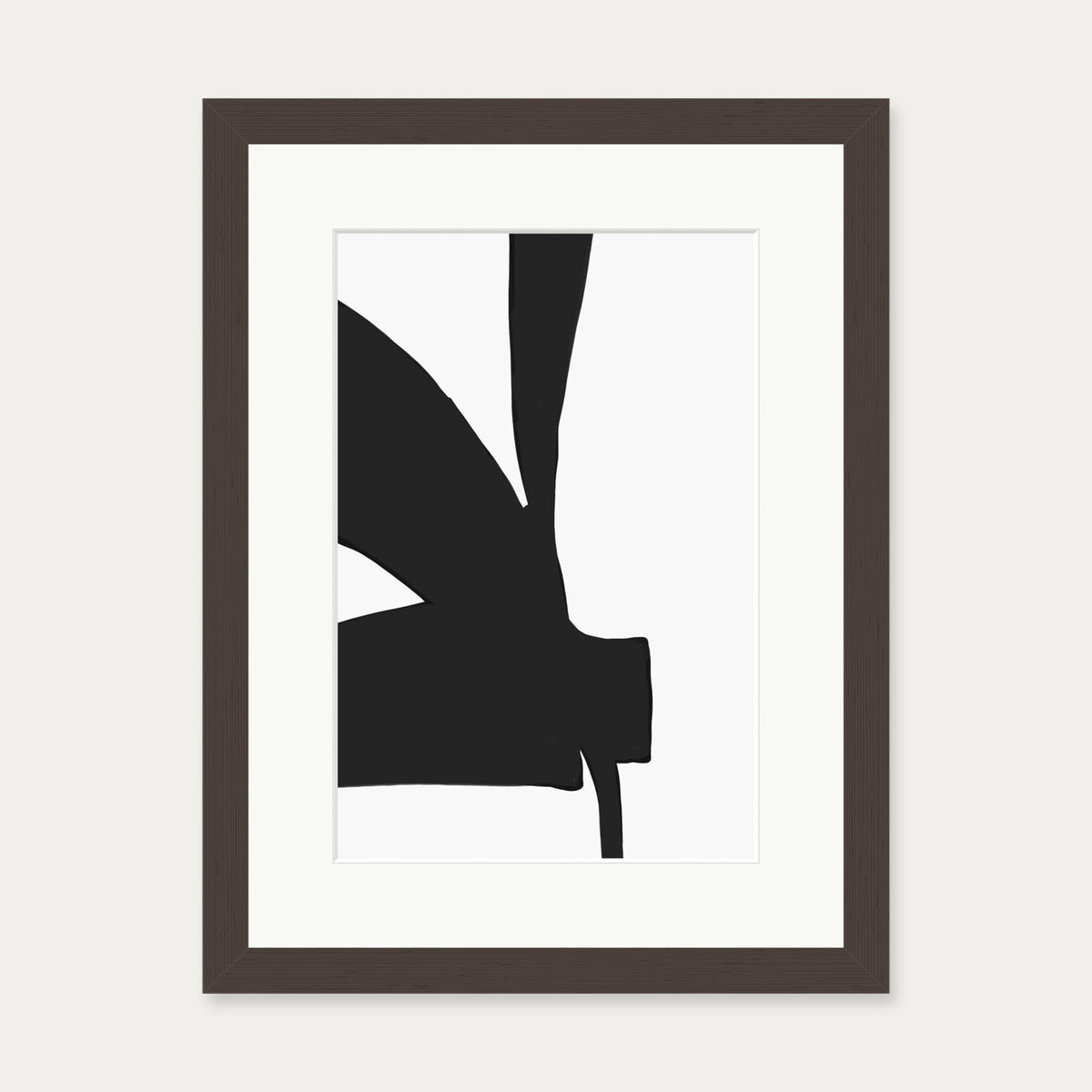 Abstract Black Lines 2 Art Print — 30 x 40 cm — Brown Frame