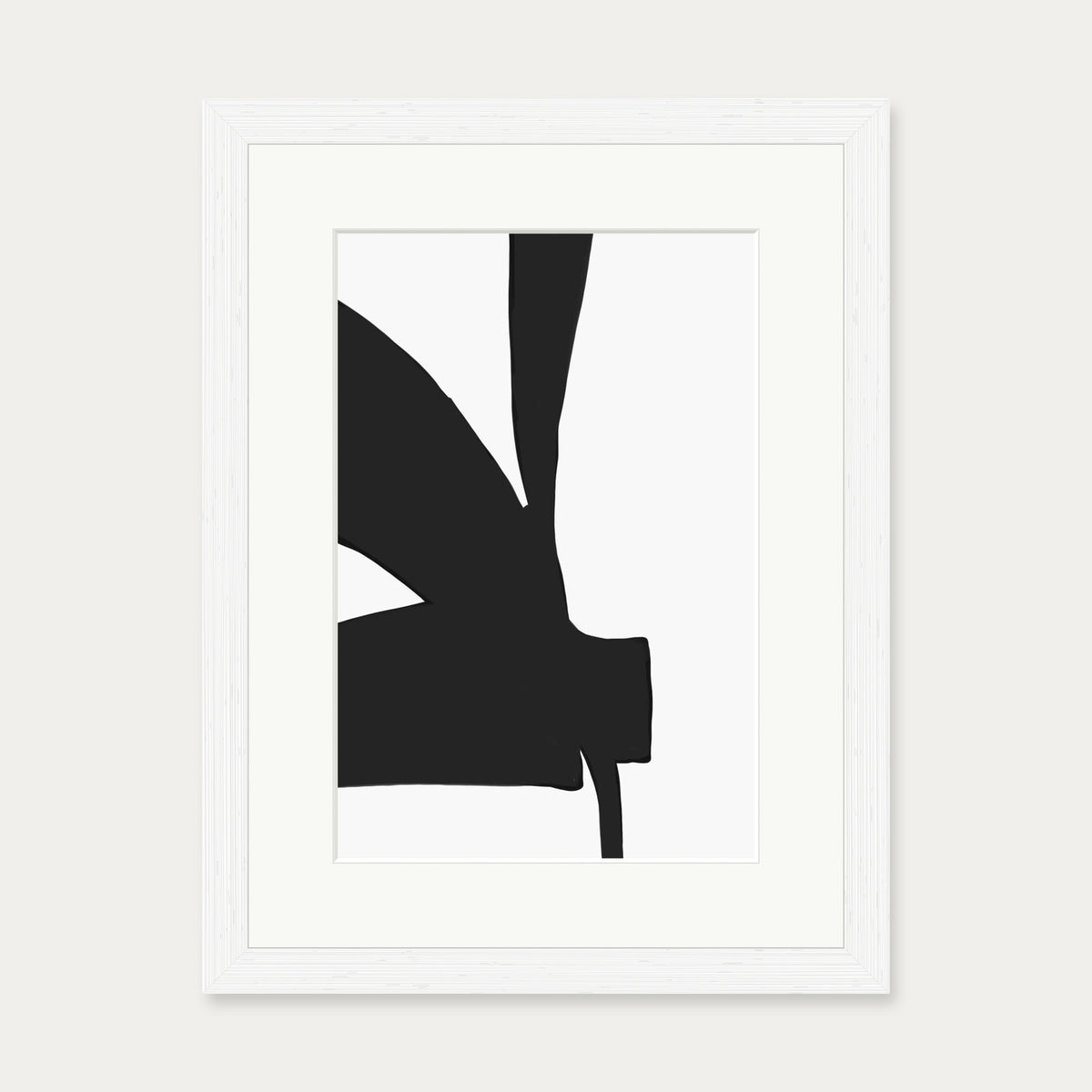 Abstract Black Lines 2 Art Print — 30 x 40 cm — White Frame