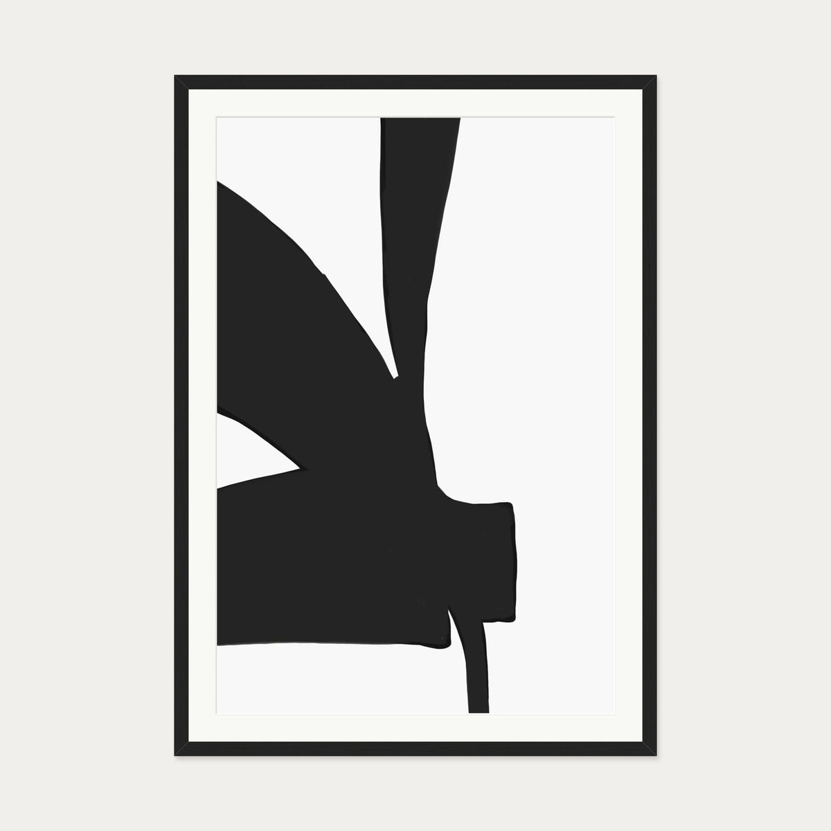 Abstract Black Lines 2 Art Print — 70 x 100 cm — Black Frame