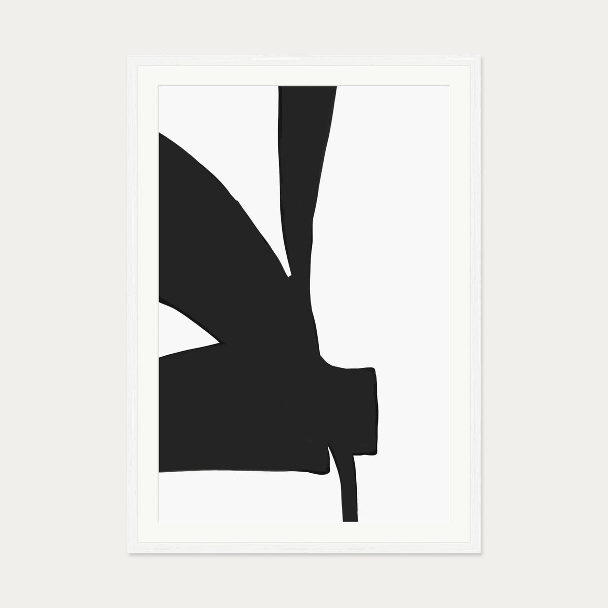 Abstract Black Lines 2 Art Print — 70 x 100 cm — White Frame