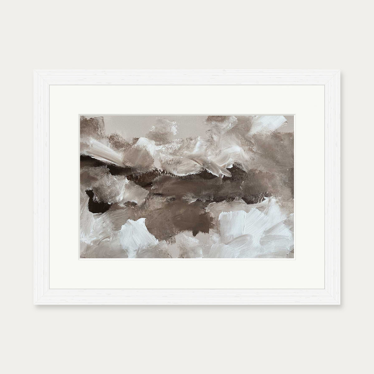 Abstract Brown Tones Art Print — 30 x 40 cm — White Frame