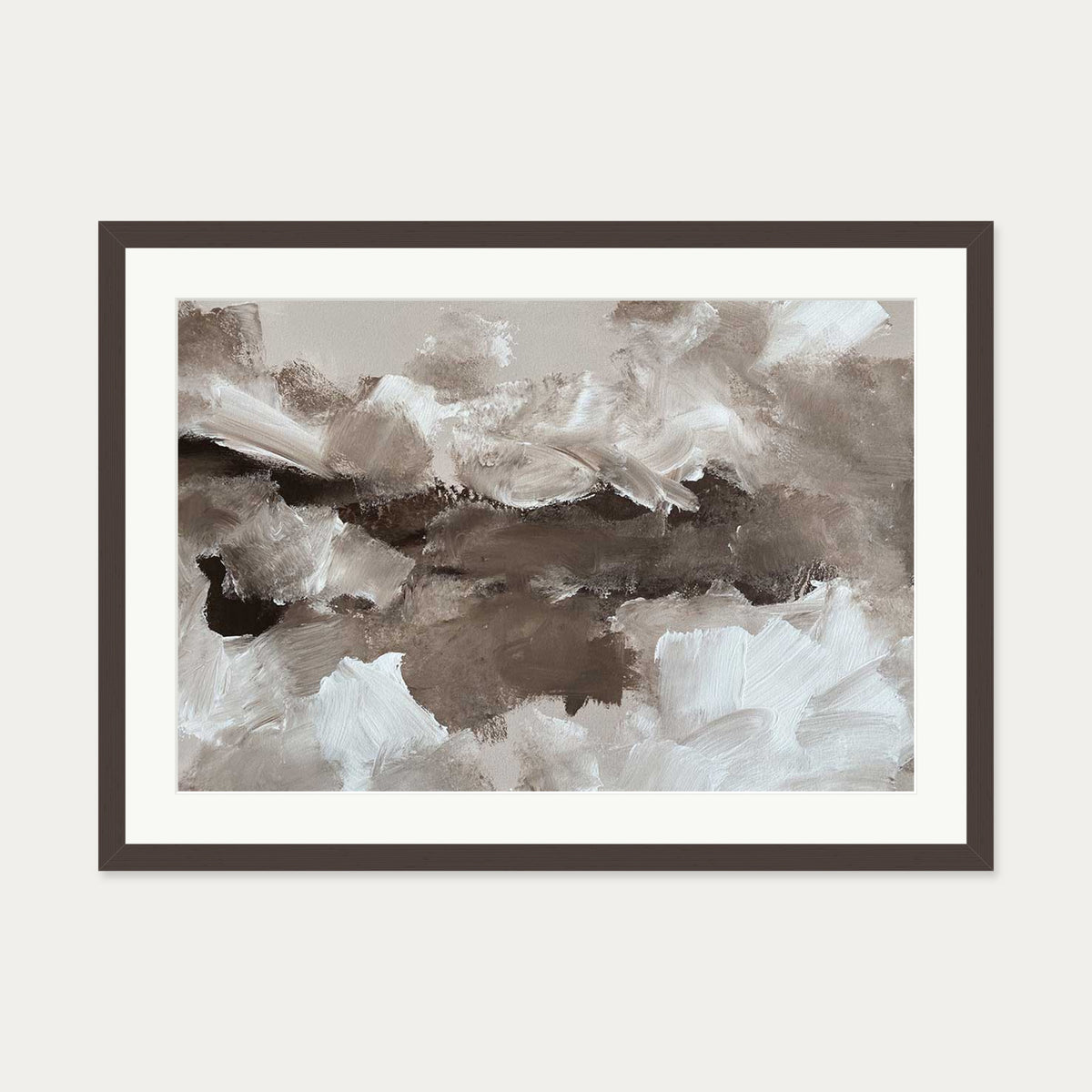 Abstract Brown Tones Art Print — 50 x 70 cm — Brown Frame