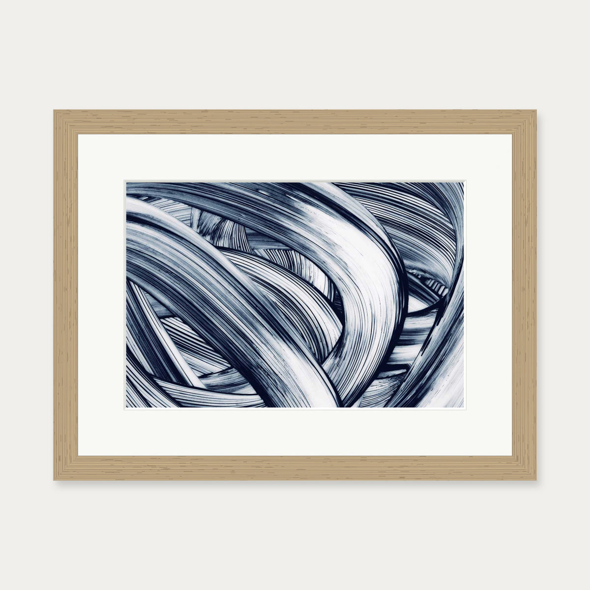 Abstract Brushstrokes Art Print — 30 x 40 cm — Oak Frame