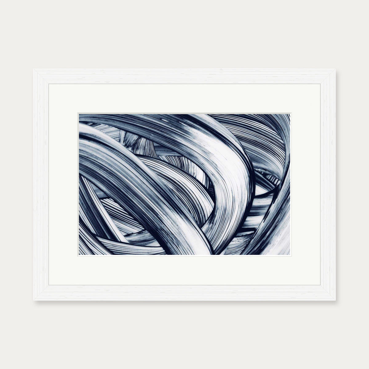 Abstract Brushstrokes Art Print — 30 x 40 cm — White Frame