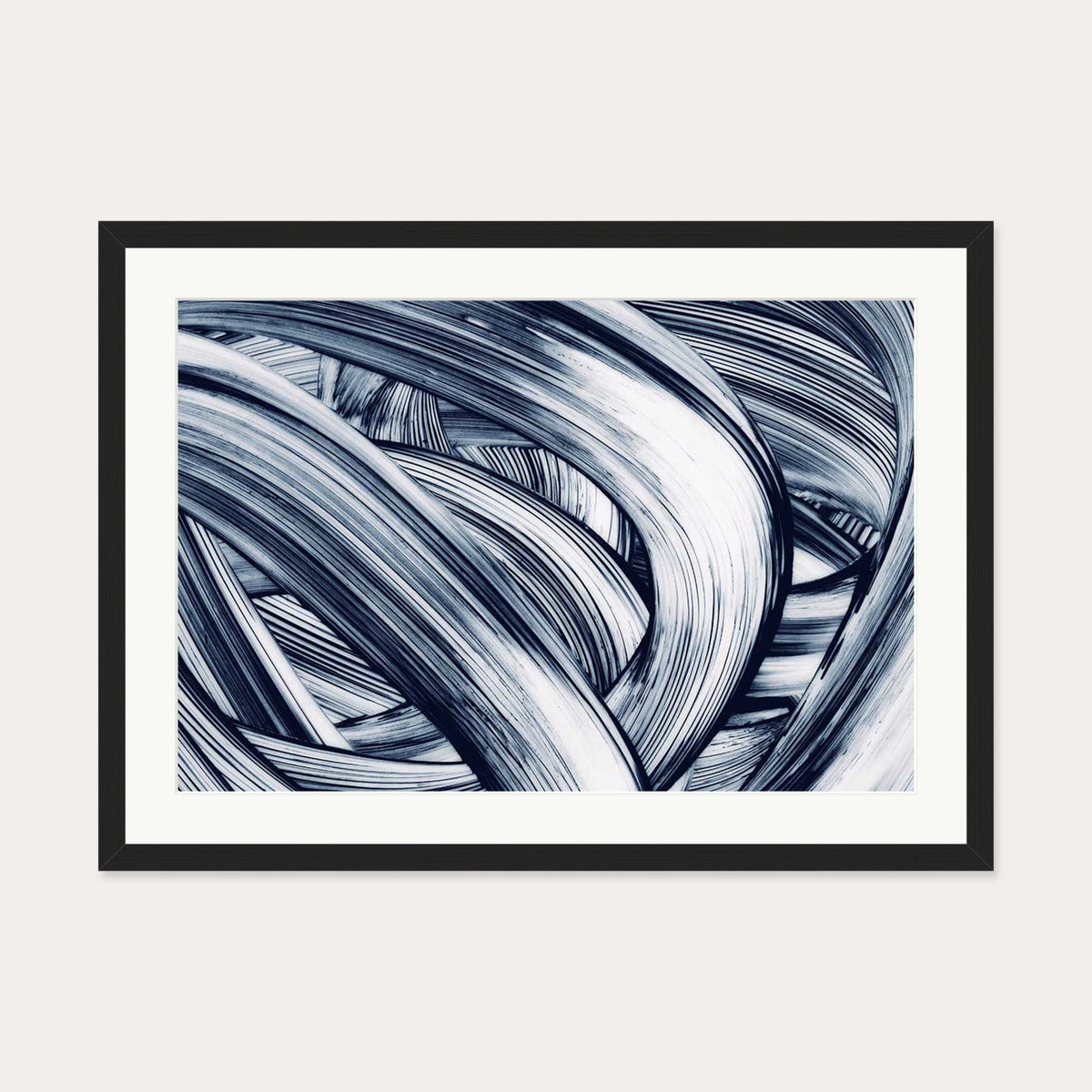 Abstract Brushstrokes Art Print — 50 x 70 cm — Black Frame