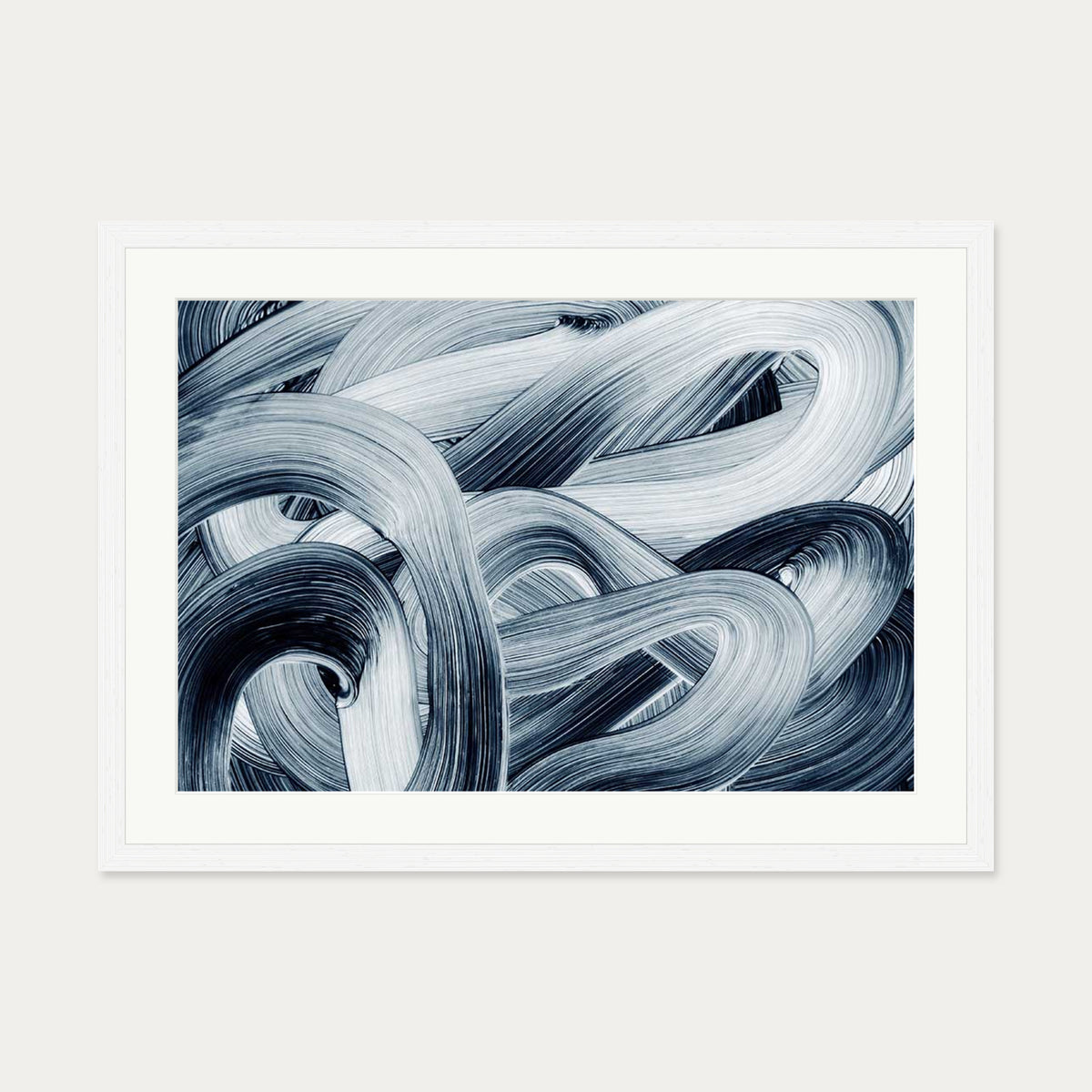 Abstract Brushstrokes II Art Print — 50 x 70 cm — White Frame