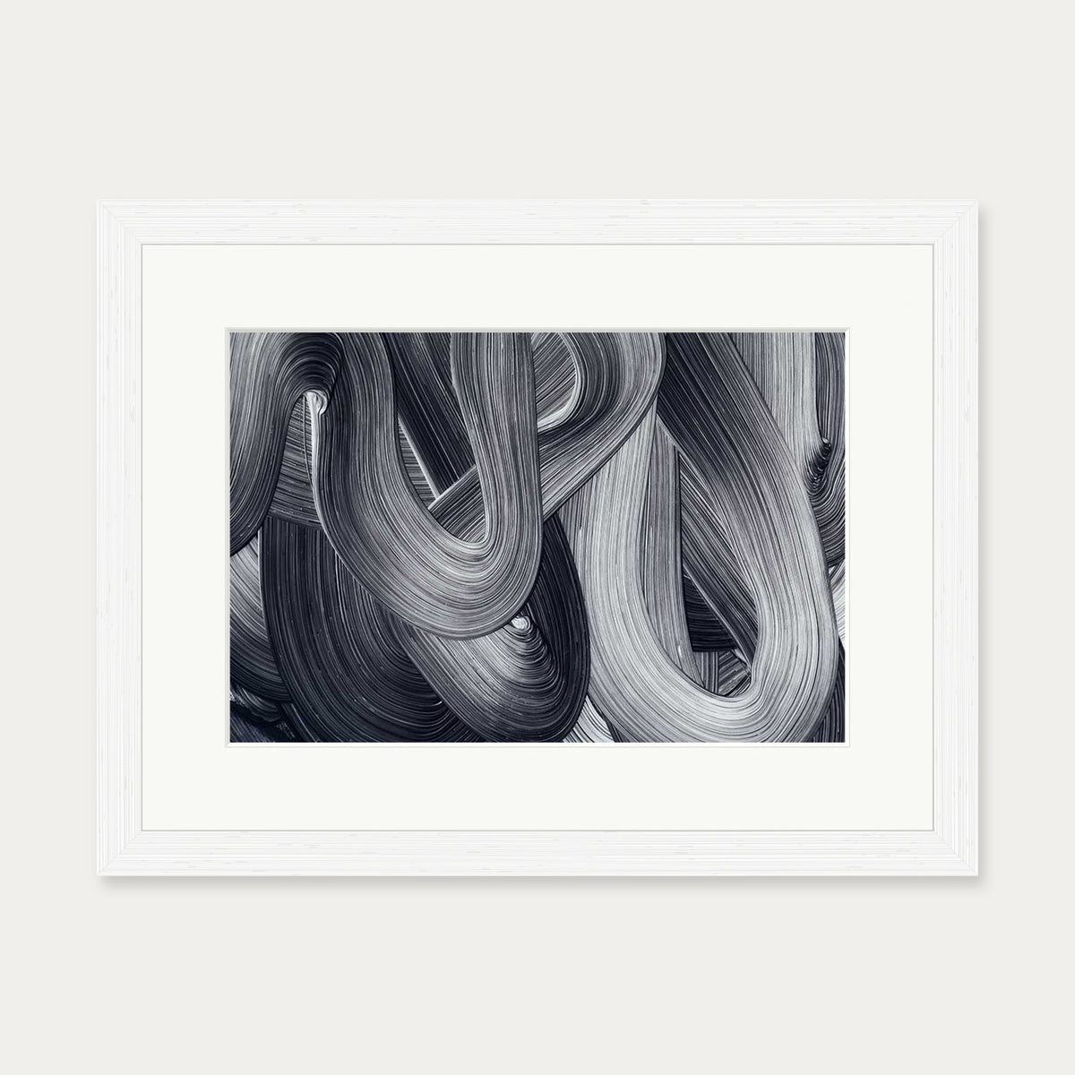 Abstract Brushstrokes III Art Print — 30 x 40 cm — White Frame