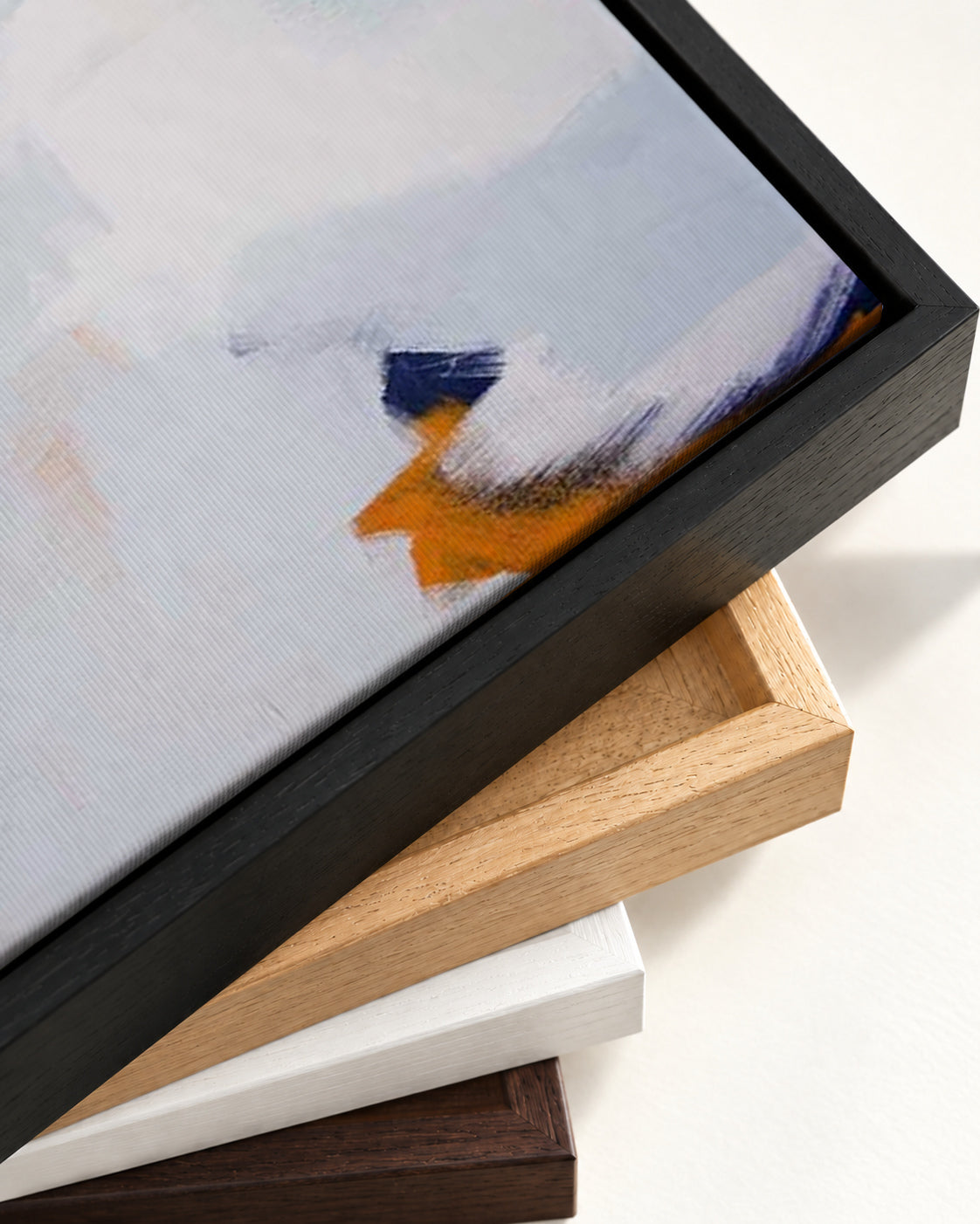 Abstract Clouds Canvas Art — framed canvas corner and wrapped canvas detail
