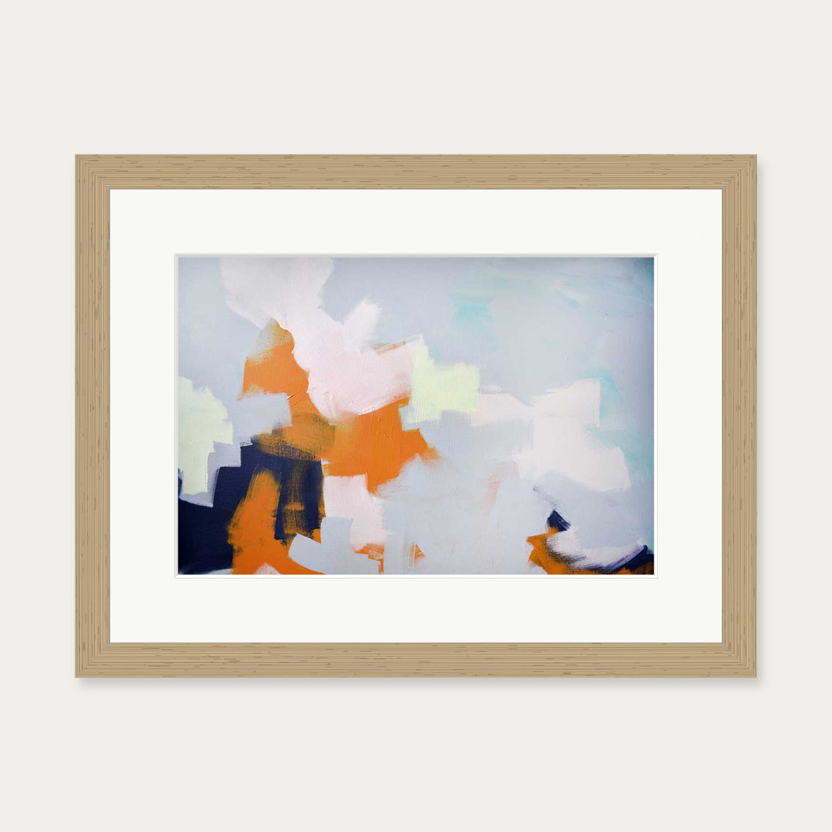 Abstract Clouds Art Print — 30 x 40 cm — Oak Frame