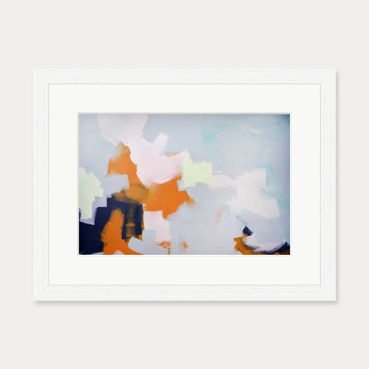 Abstract Clouds Art Print — 30 x 40 cm — White Frame
