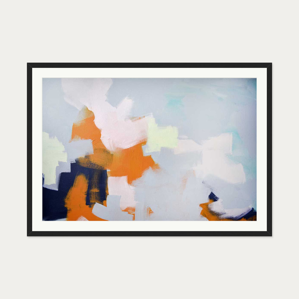 Abstract Clouds Art Print — 70 x 100 cm — Black Frame