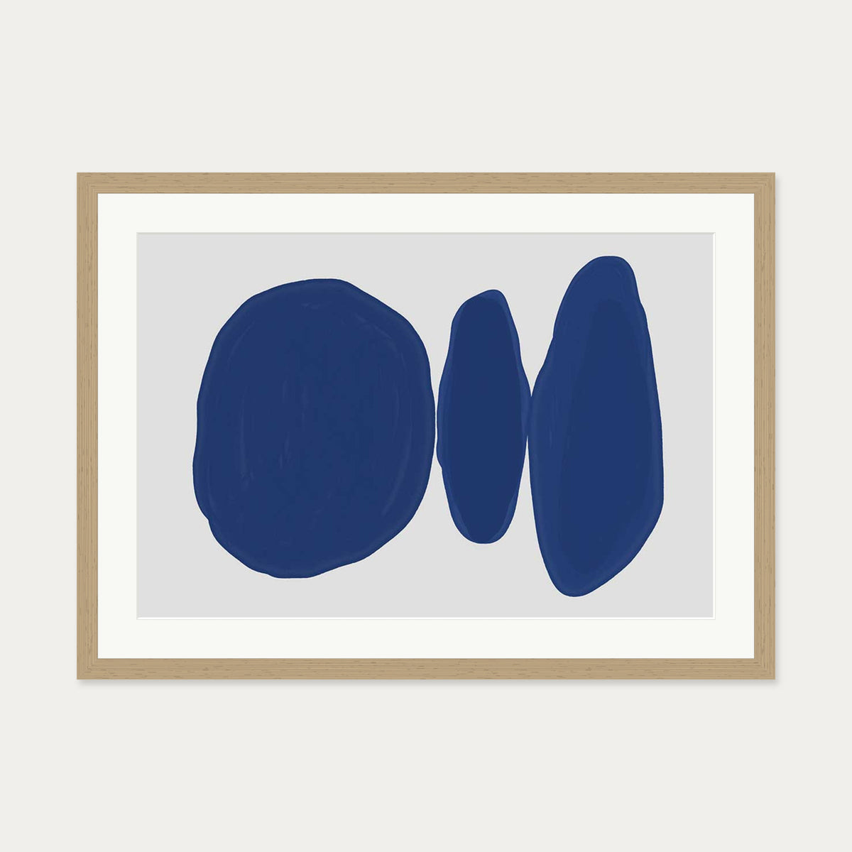 Abstract Cobalt Art Print — 50 x 70 cm — Oak Frame