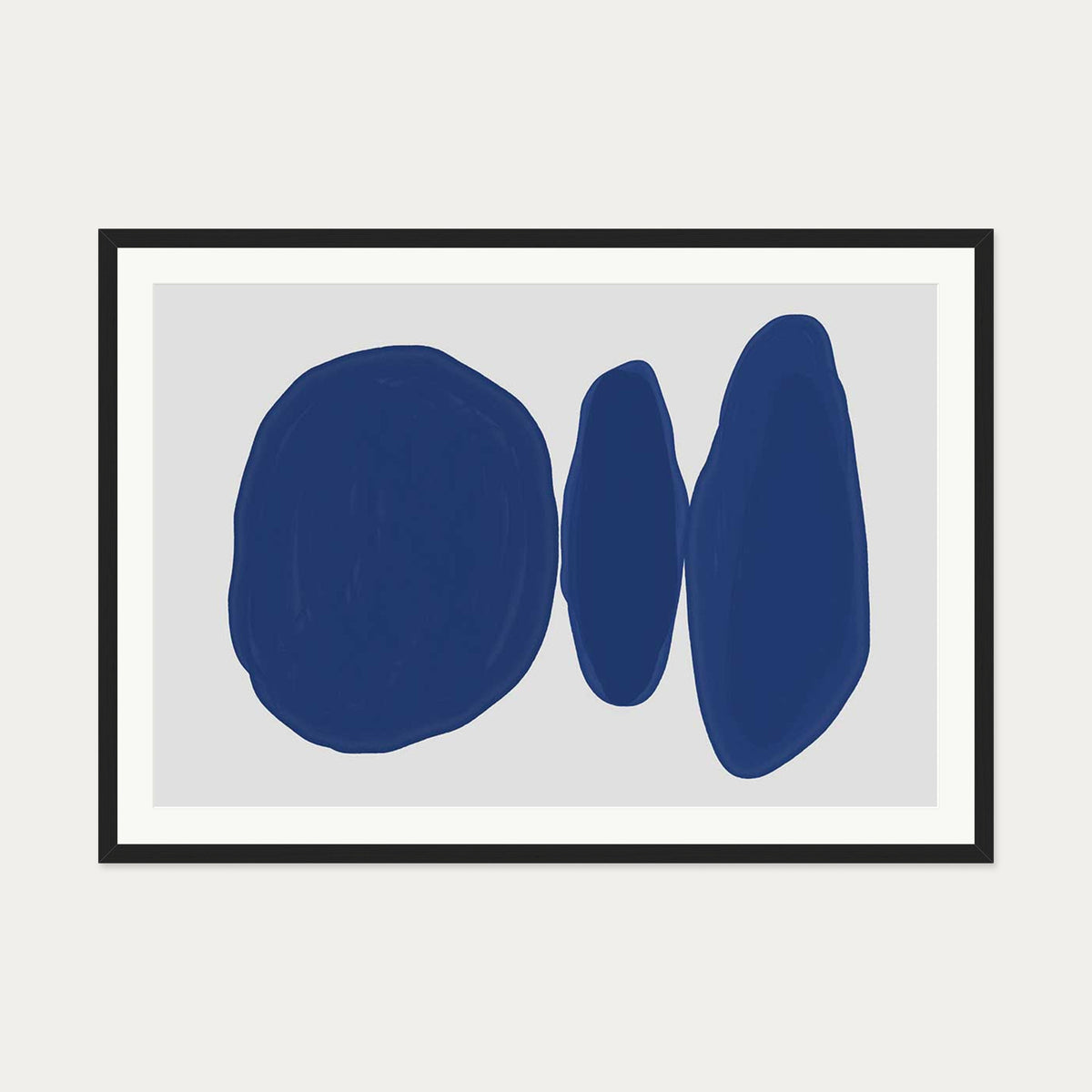 Abstract Cobalt Art Print — 70 x 100 cm — Black Frame