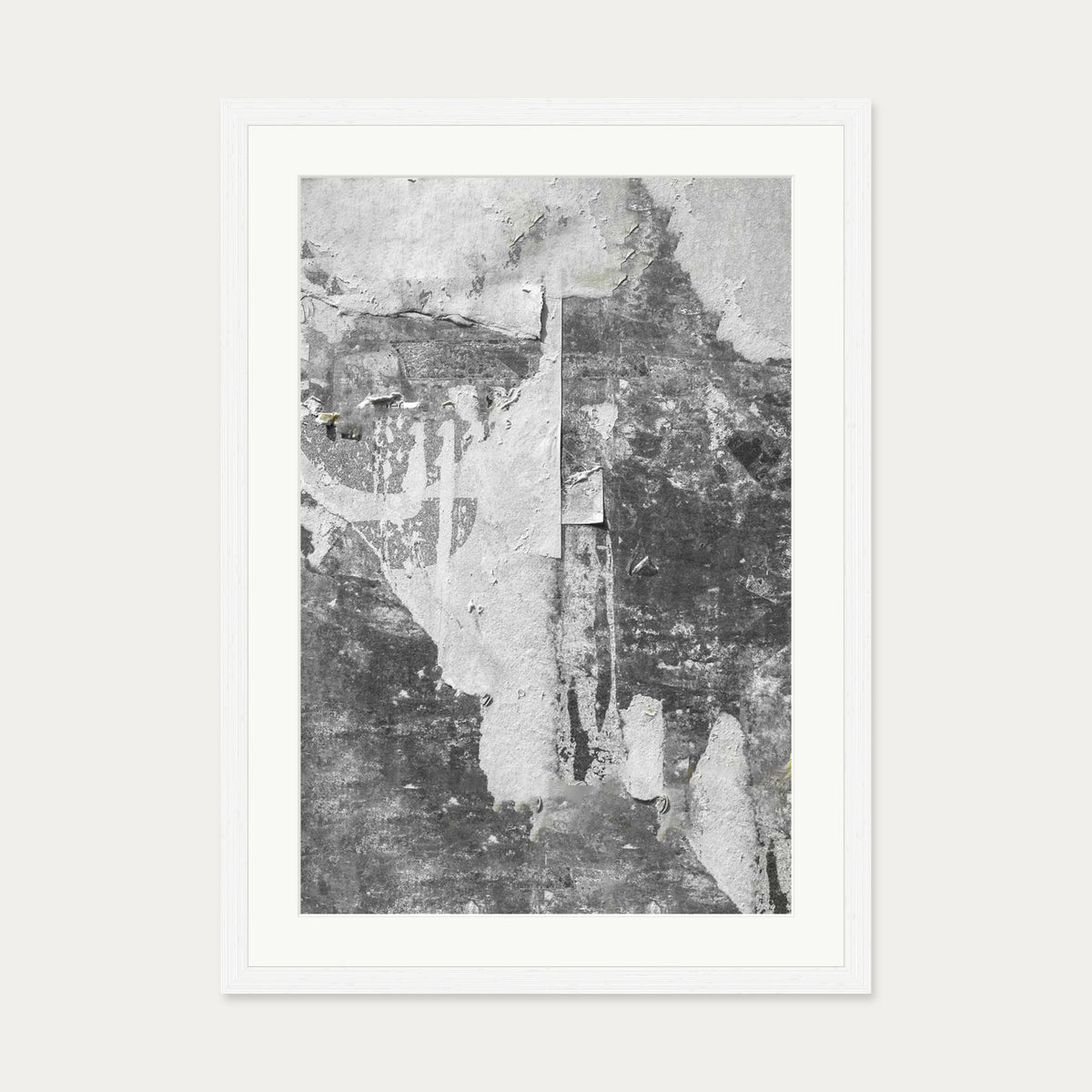 Abstract Collage Art Print — 50 x 70 cm — White Frame