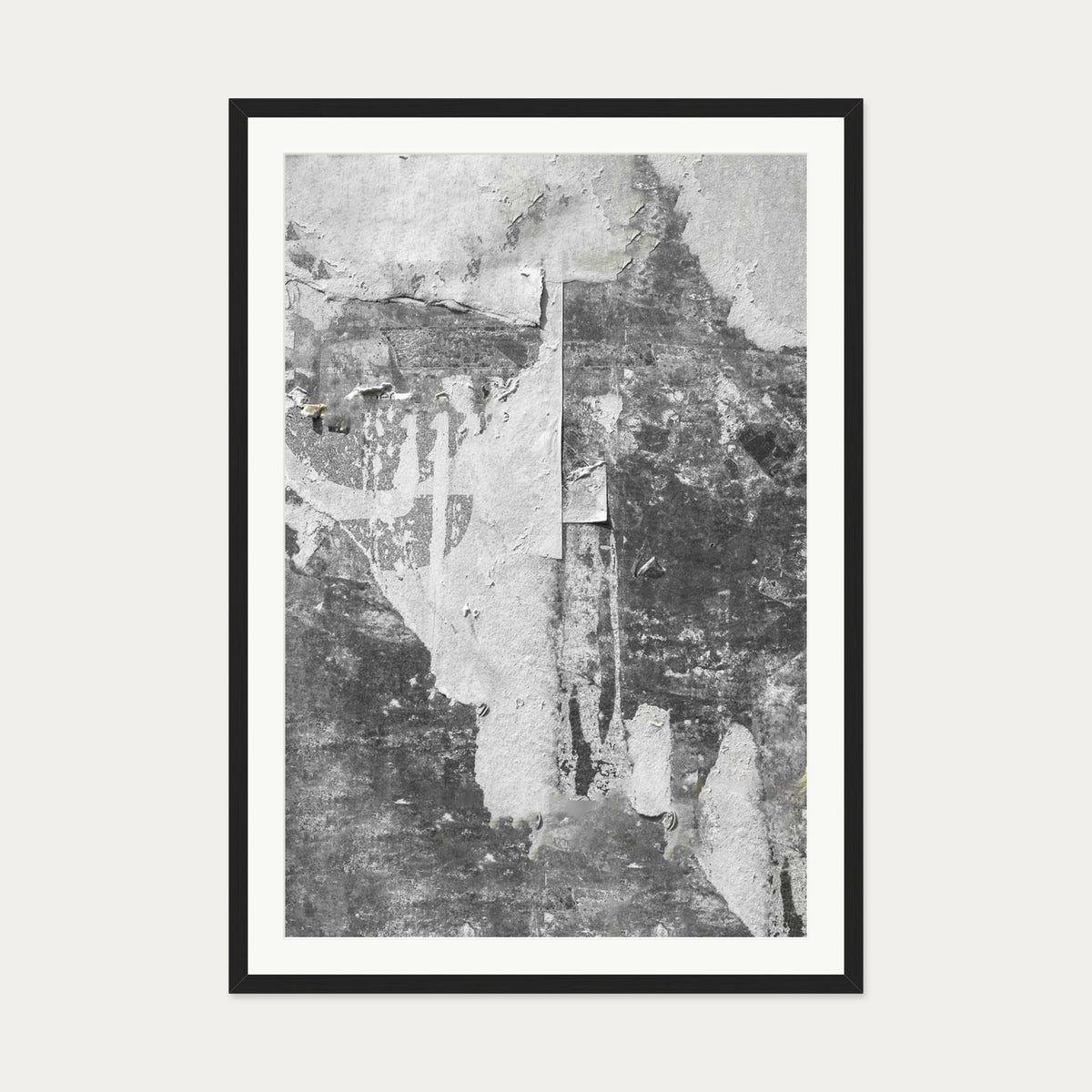 Abstract Collage Art Print — 70 x 100 cm — Black Frame