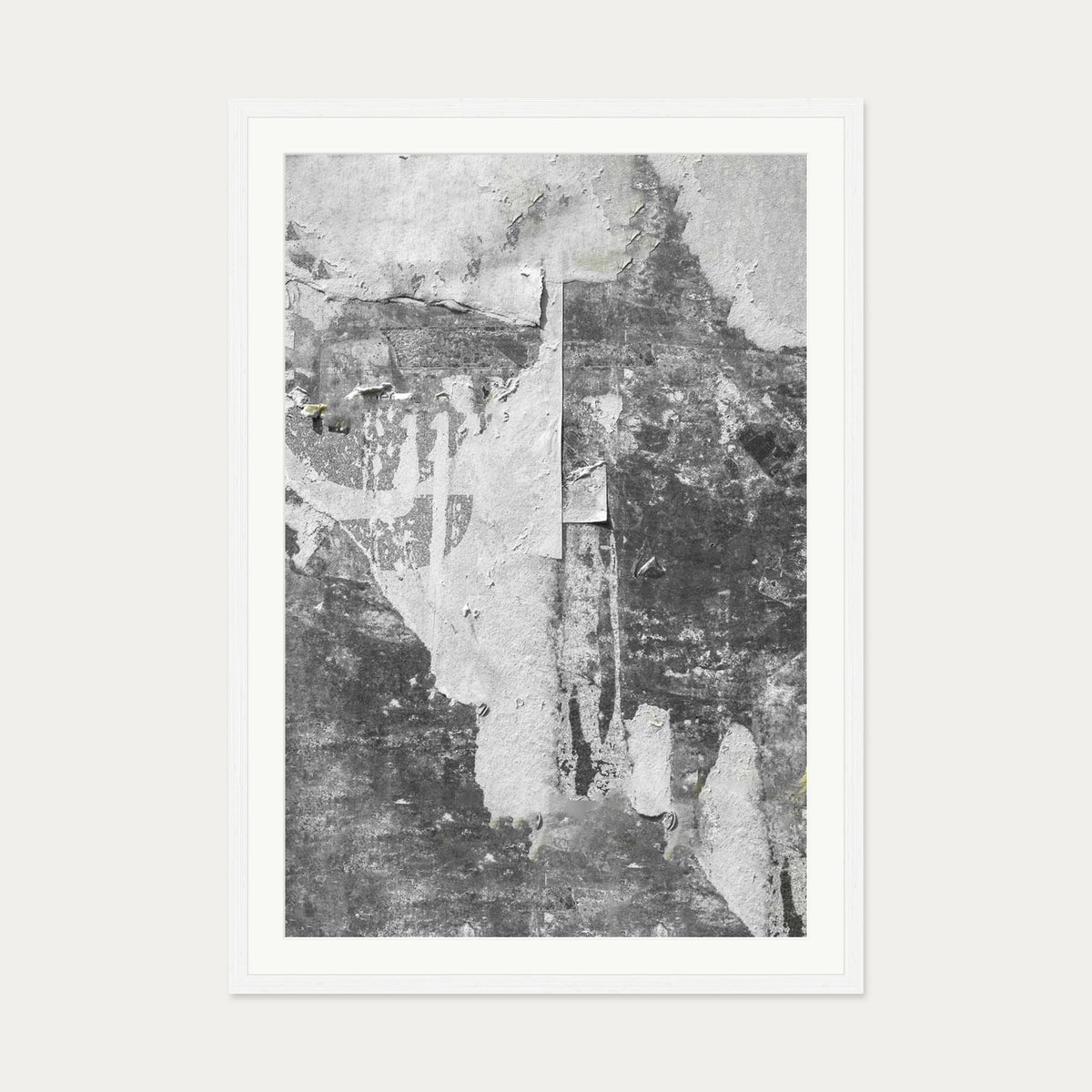 Abstract Collage Art Print — 70 x 100 cm — White Frame