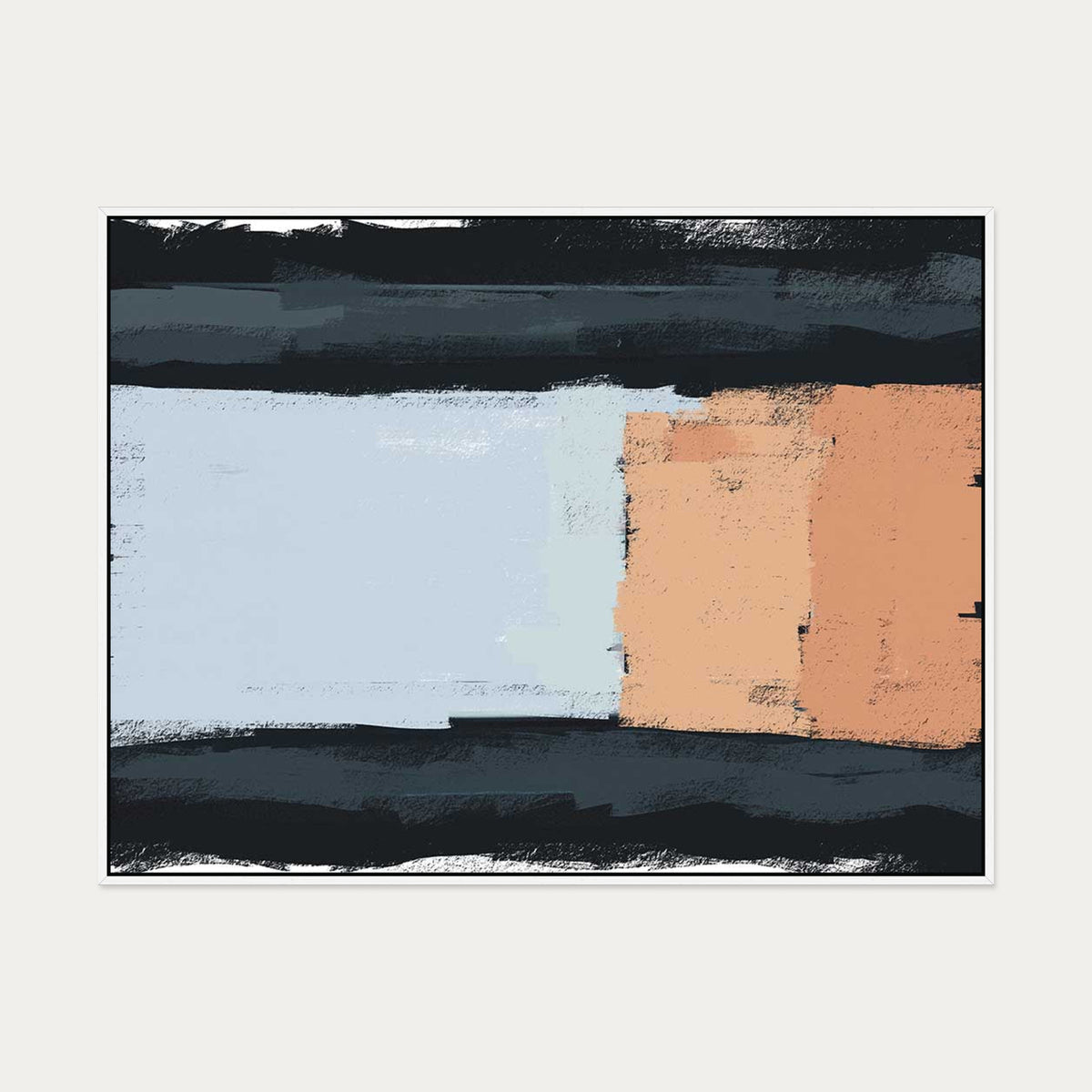 Abstract Colour Blocks Canvas Art — 90 x 120 cm — White Frame