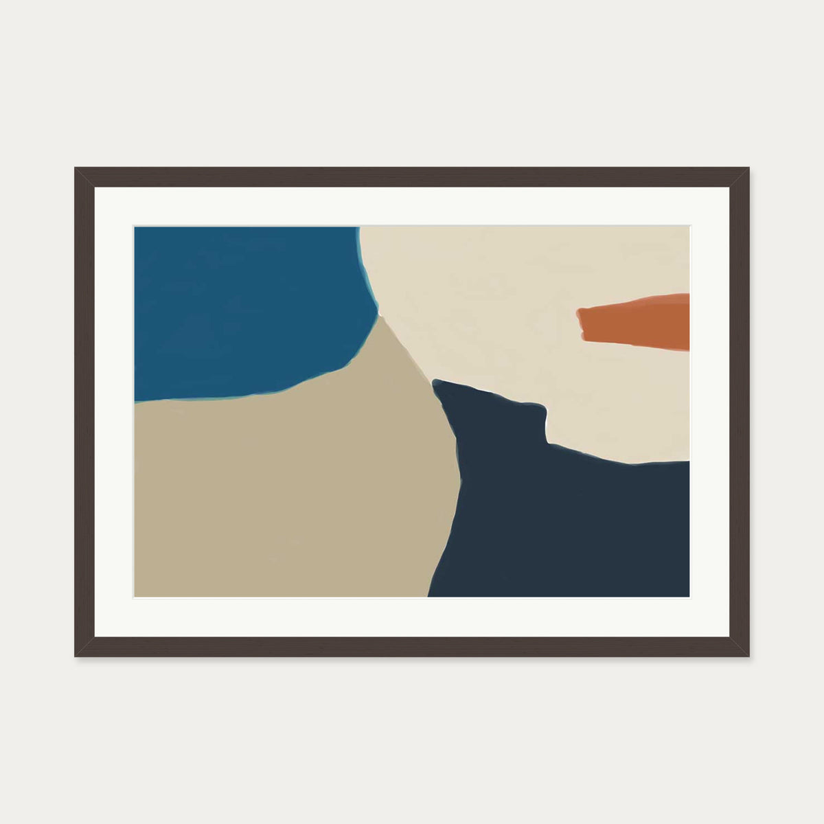 Abstract Colour Illustration Art Print — 50 x 70 cm — Brown Frame