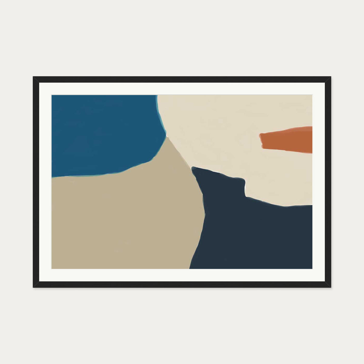 Abstract Colour Illustration Art Print — 70 x 100 cm — Black Frame