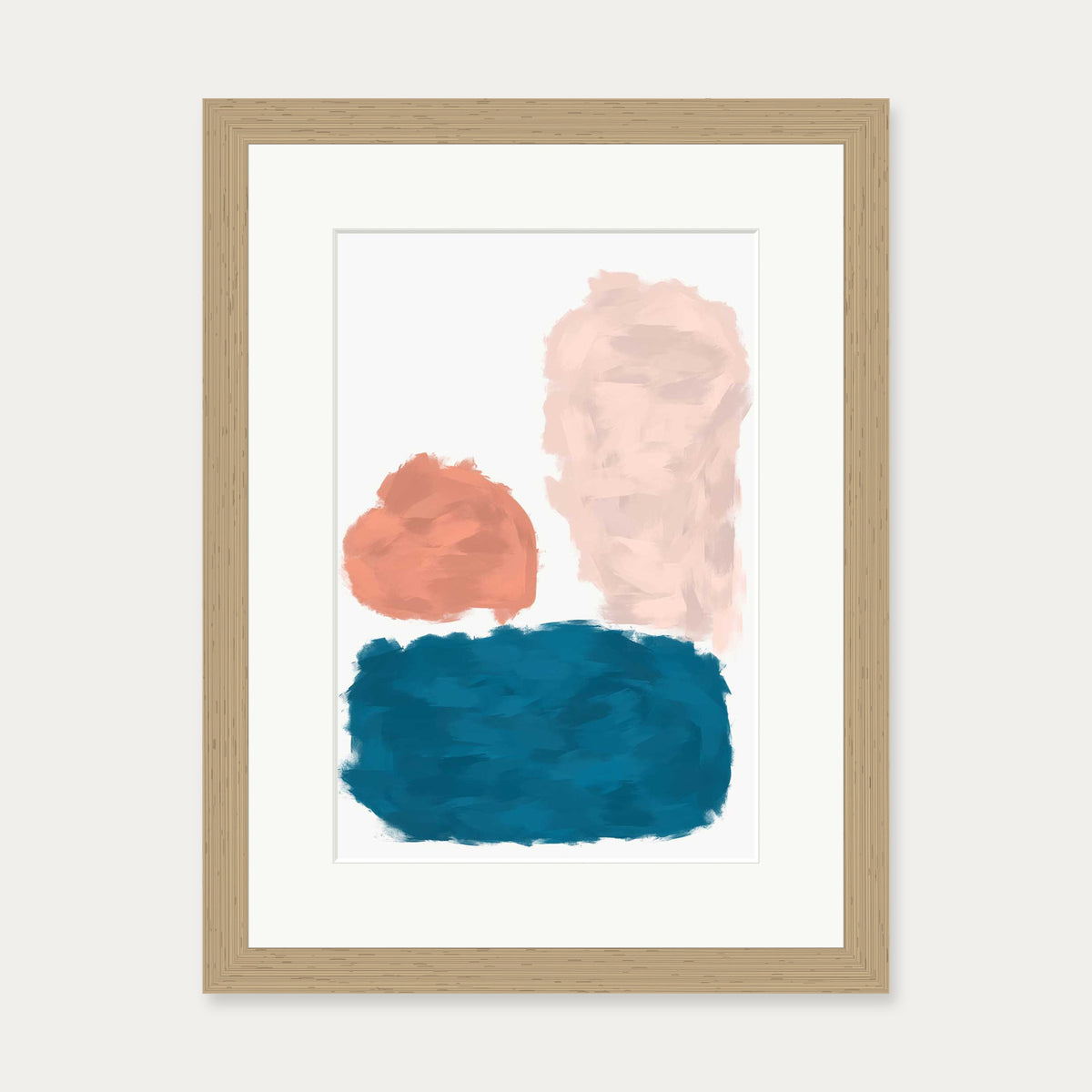 Abstract Colourful Art Print — 30 x 40 cm — Oak Frame