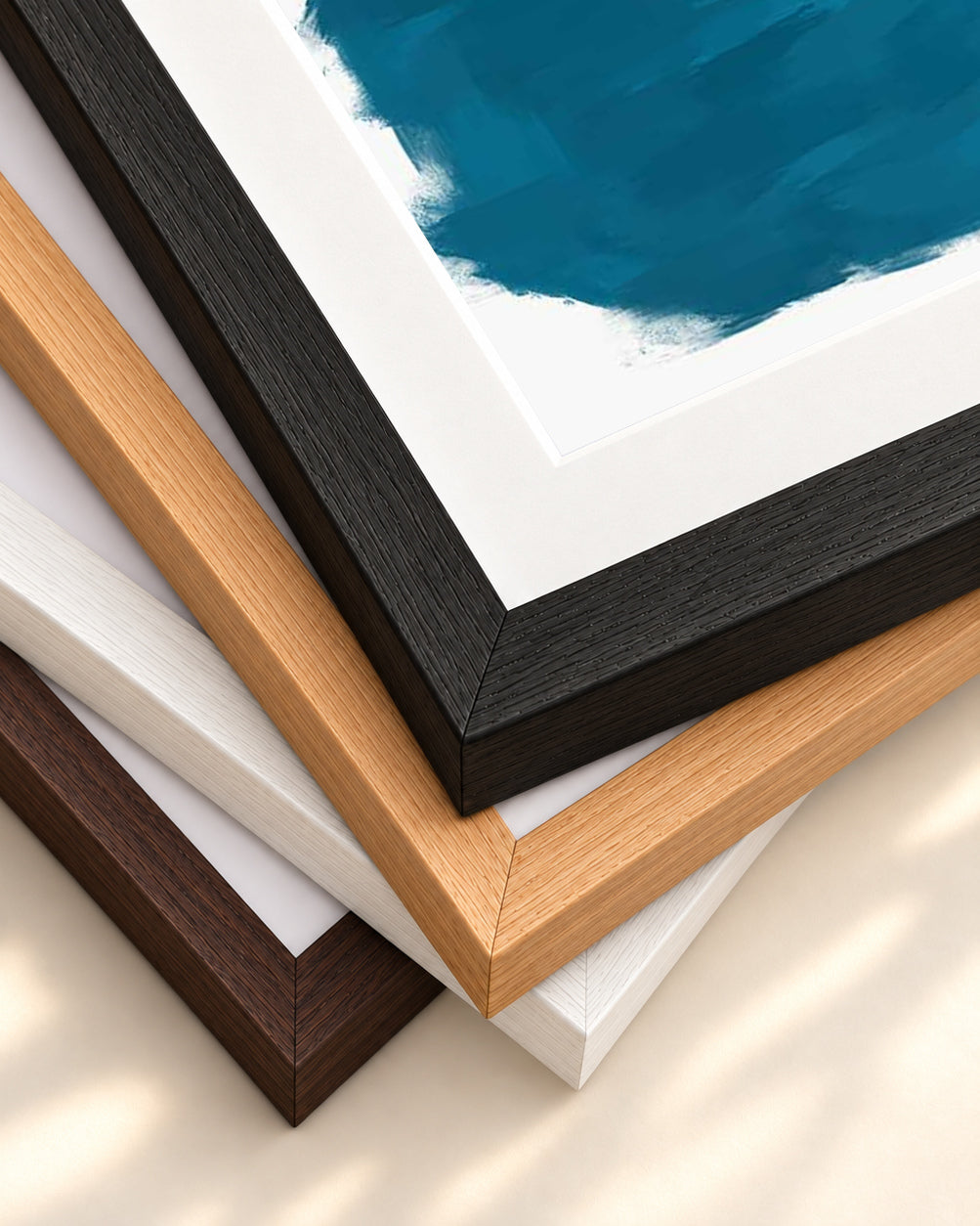 Abstract Colourful Art Print — framed print corner with 5 cm mount and bevel