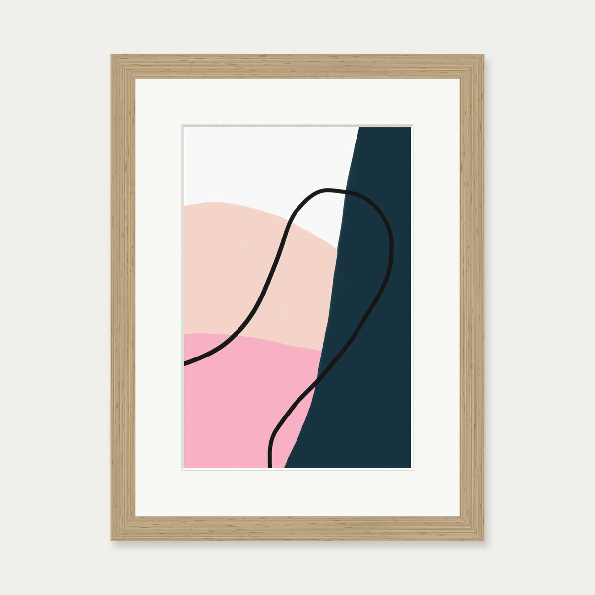 Abstract Colours Art Print — 30 x 40 cm — Oak Frame